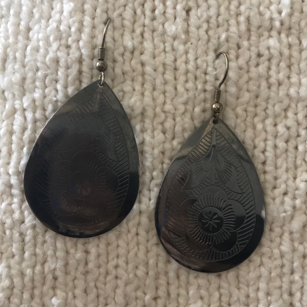 Dark mirror earrings